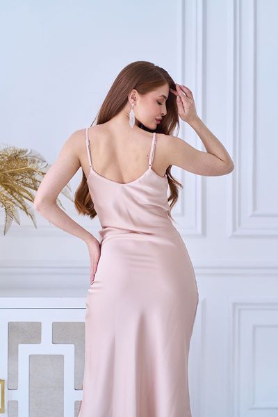 Коктейльна Сукня Slip Dress 25027 Бежева 25027M_НФ-870 фото