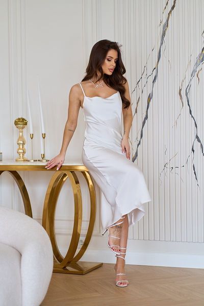 Коктейльна Сукня Slip Dress 25027 Молочна 25027XL_НФ-869 фото