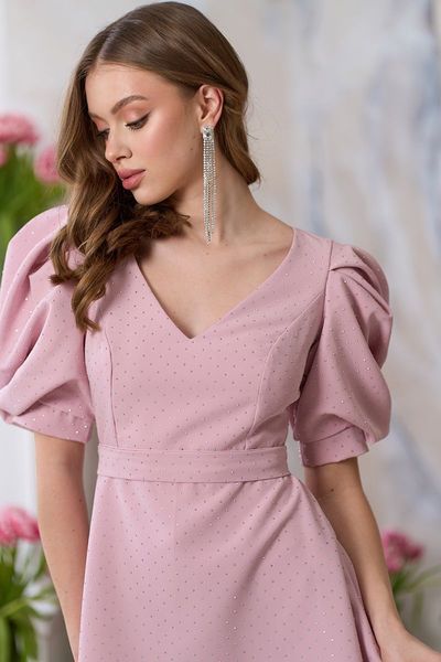 Коктейльна Коротка Сукня зі Стразами 24118 Рожева 24118L_НФ-709 фото